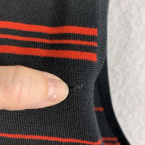 Women‎ Silk Blend Boxy Knit Top Black Red New England Coastal Old Money Preppy - Picture 3 of 10